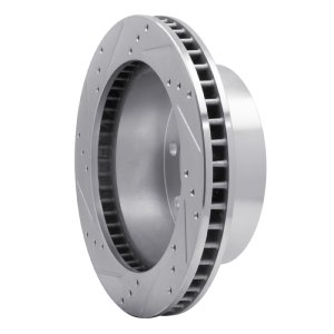 Dodge Ram 3500 Brake Rotor (1) - Front Right - R1 Concepts - Drilled & Slotted - Silver - `00-`02